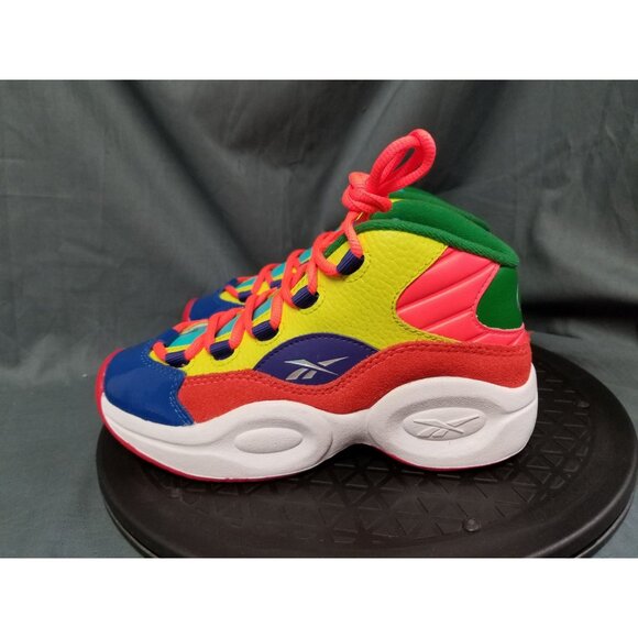 Reebok Kids Question Mid Sneakers Leather Multi-Colors Size 1.5 NEW IN BOX! - Picture 5 of 11